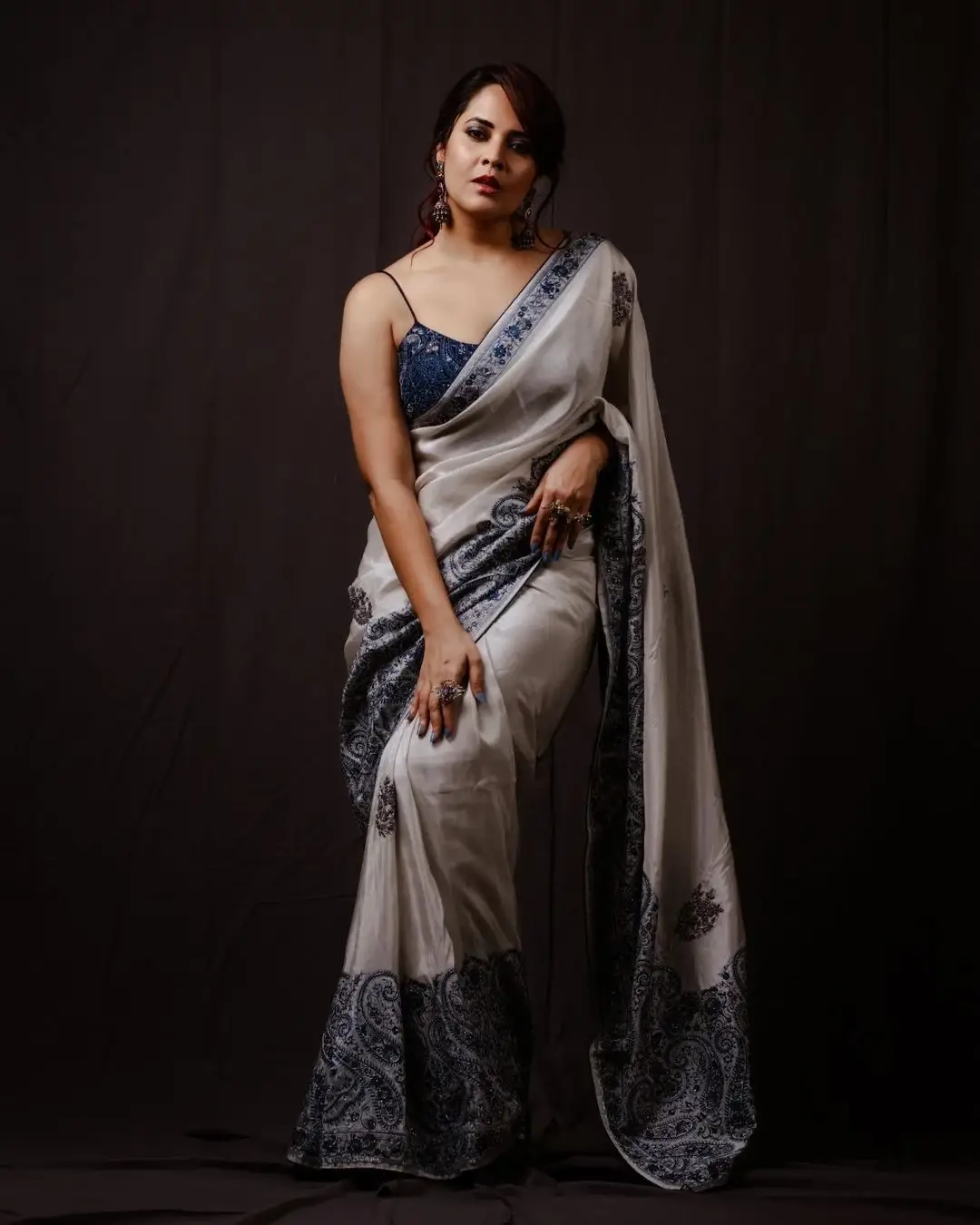 BEAUTIFUL ACTRESS ANASUYA BHARADWAJ IN WHITE SAREE 10